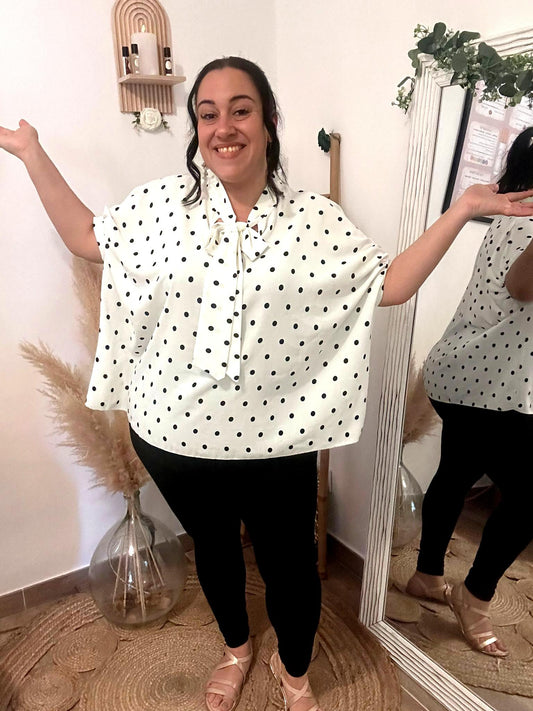 Blouse style écolière à pois "Style"