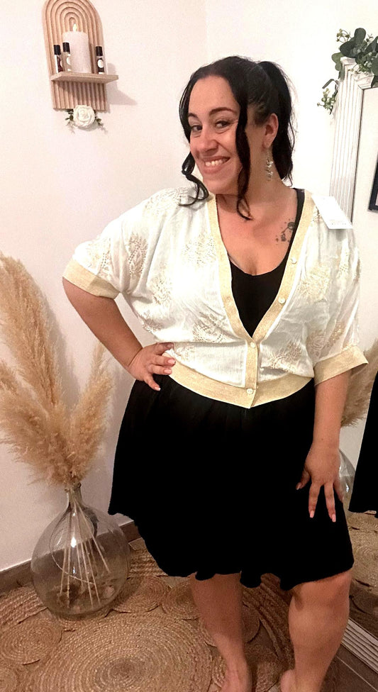 Cardigan motif ethnique dore " iconique"