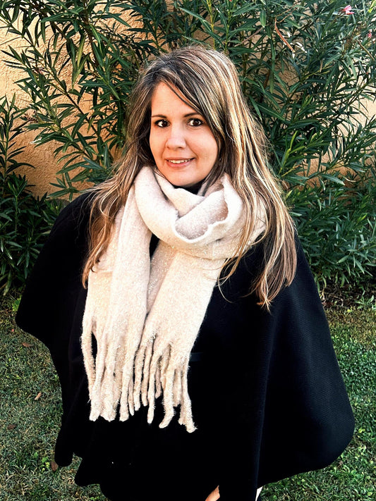 Echarpe fil doré paillette " Douceur"