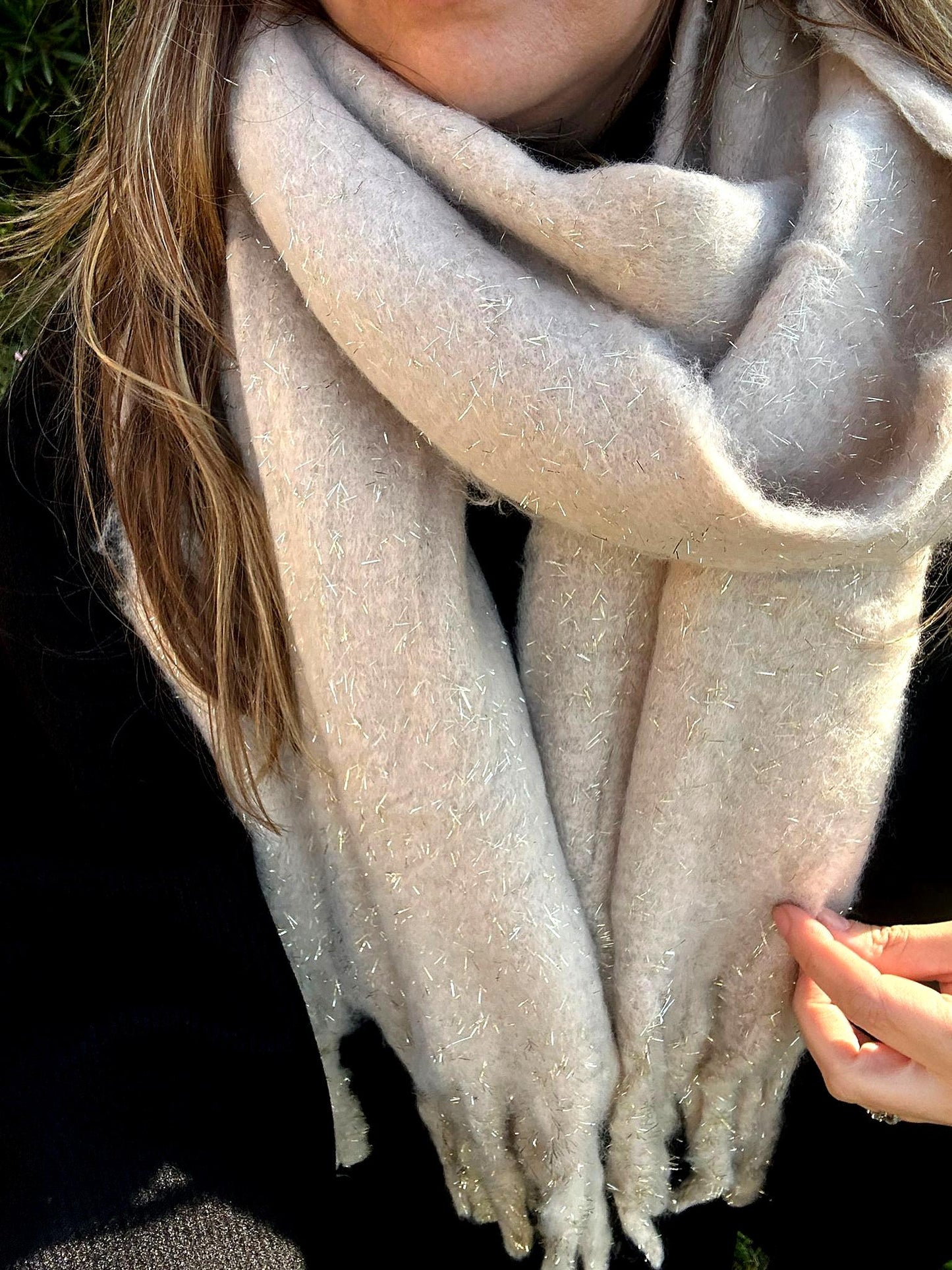 Echarpe fil doré paillette " Douceur"