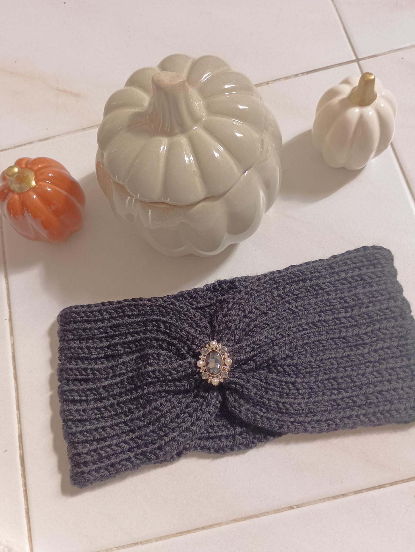 Bandeau cache oreille hiver " Diamant"