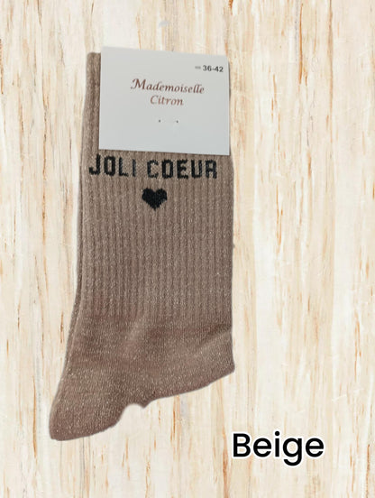 Chaussette Paillette " Joli Cœur"