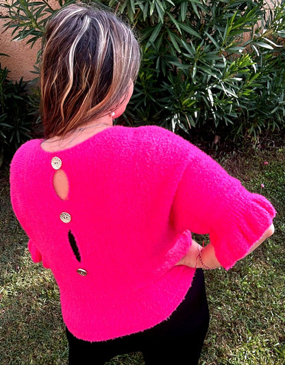 Pull mi saison mi manche dos ajouré "Champêtre"