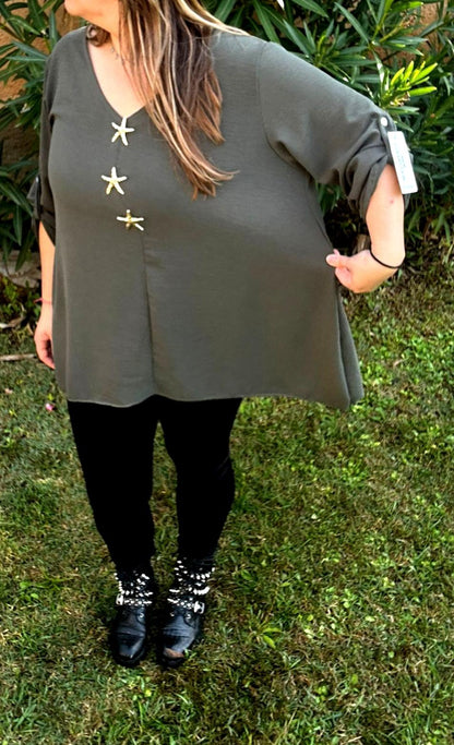 Tunique Chemisier manche retroussable " Vedette"