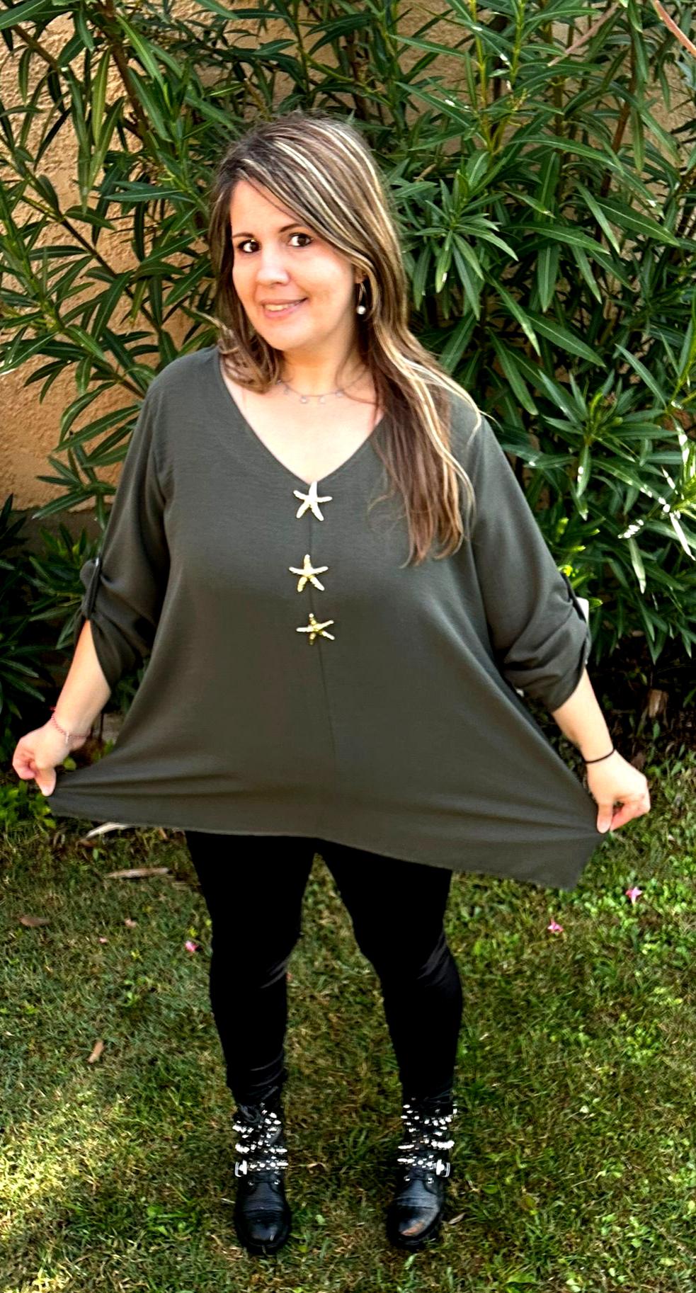 Tunique Chemisier manche retroussable " Vedette"