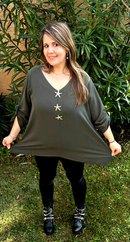 Tunique Chemisier manche retroussable " Vedette"