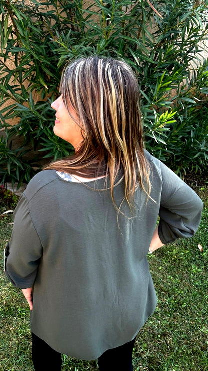 Tunique Chemisier manche retroussable " Vedette"