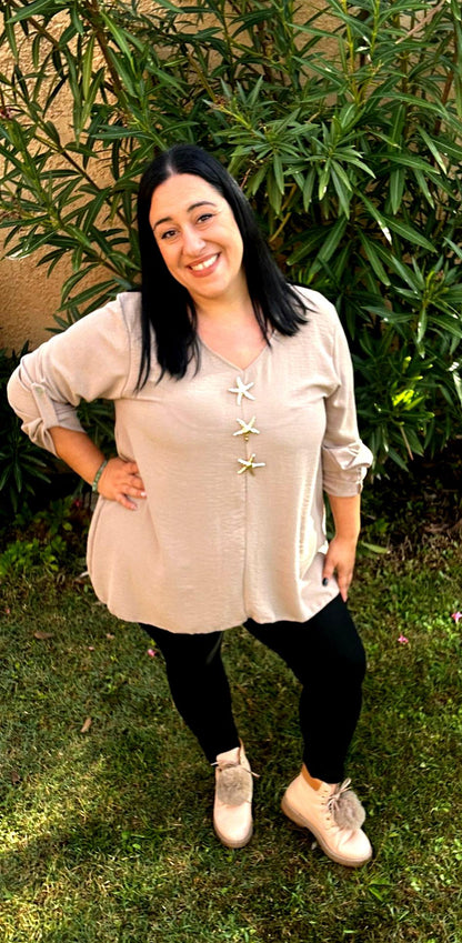 Tunique Chemisier manche retroussable " Vedette"