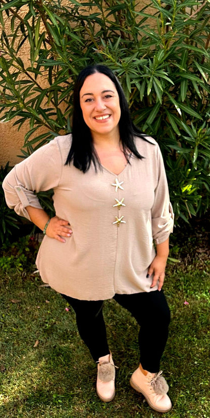 Tunique Chemisier manche retroussable " Vedette"