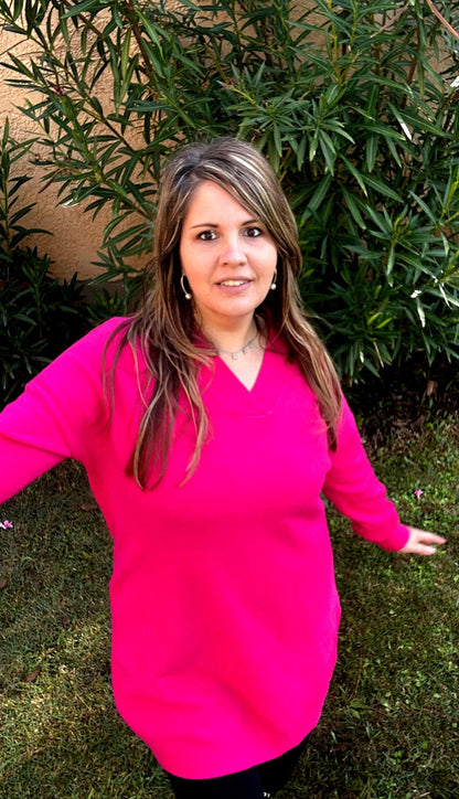 Robe hiver col en v "Lueur Hiver"