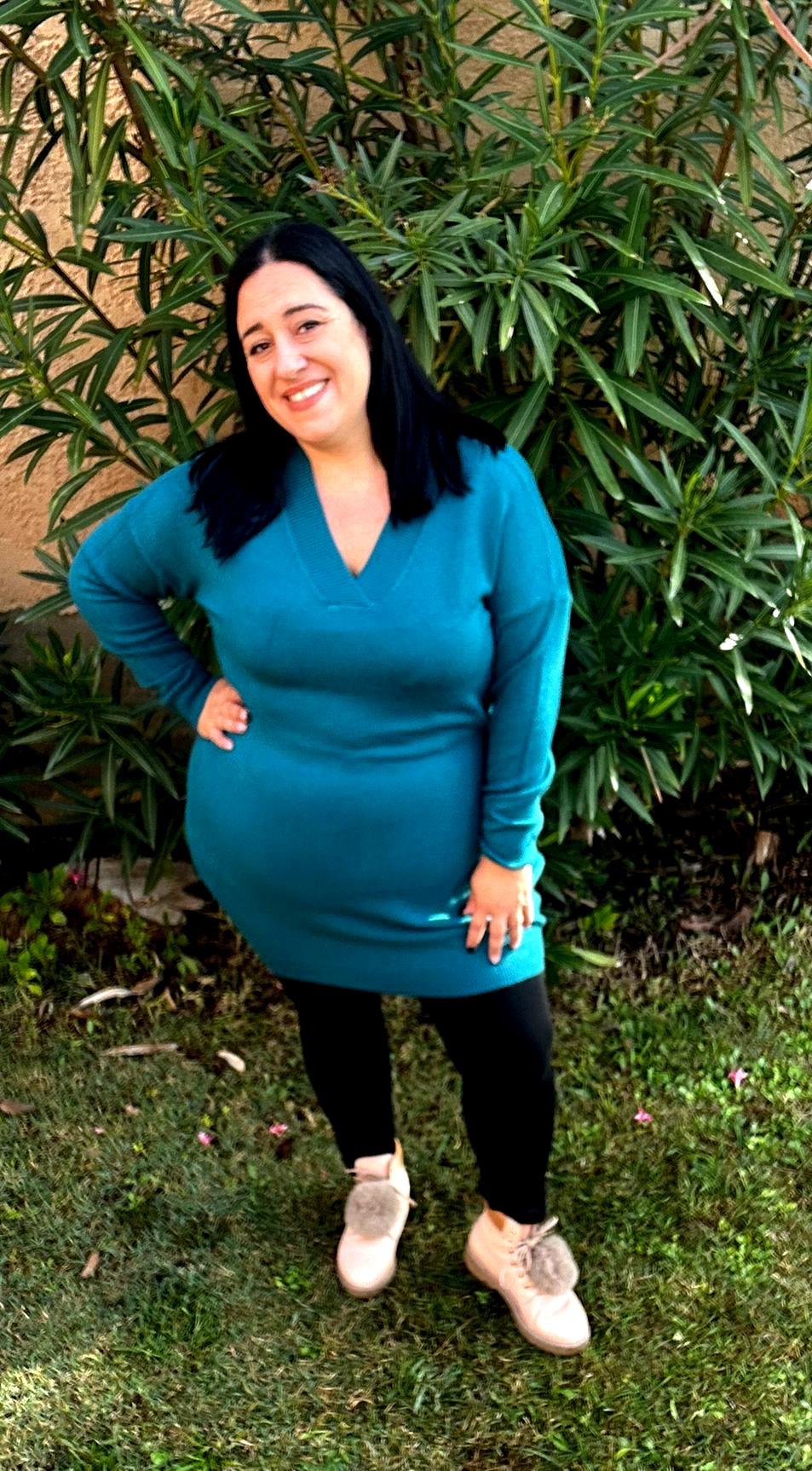 Robe hiver col en v "Lueur Hiver"