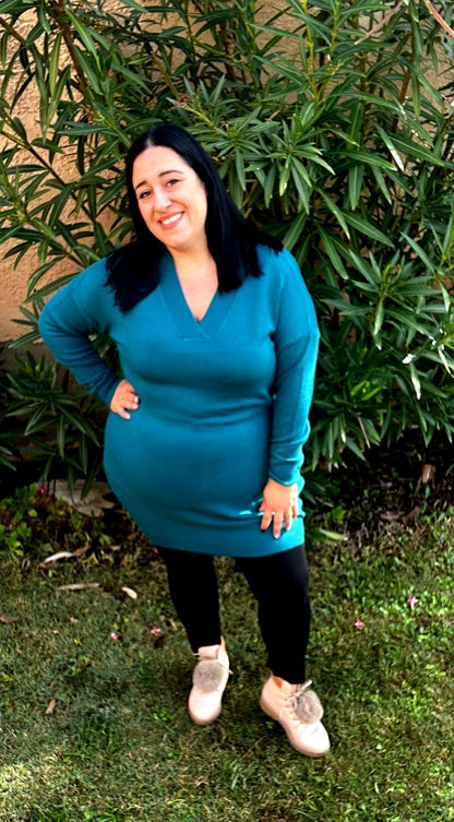 Robe hiver col en v "Lueur Hiver"