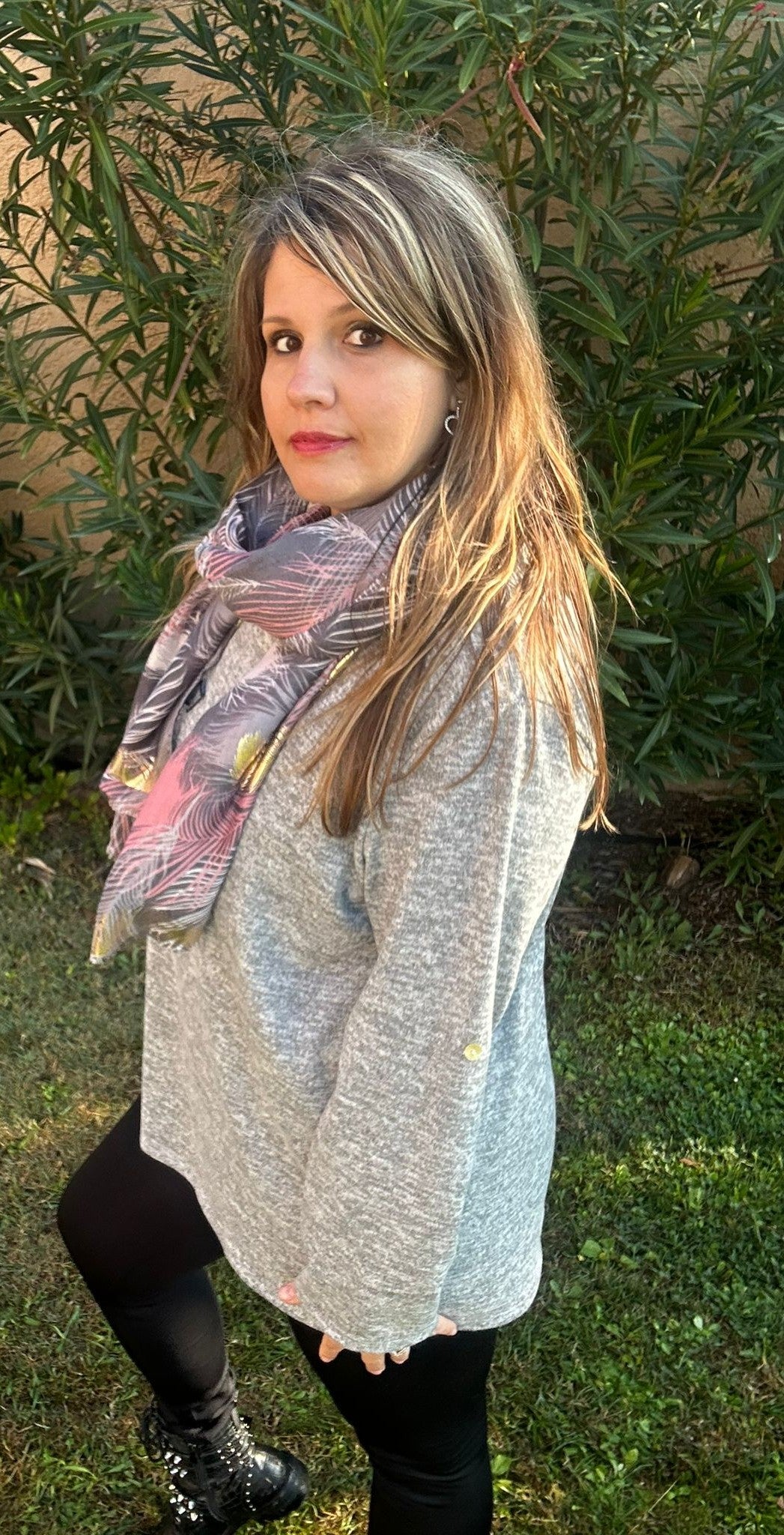 Pull Tunique Foulard "Hivernale"