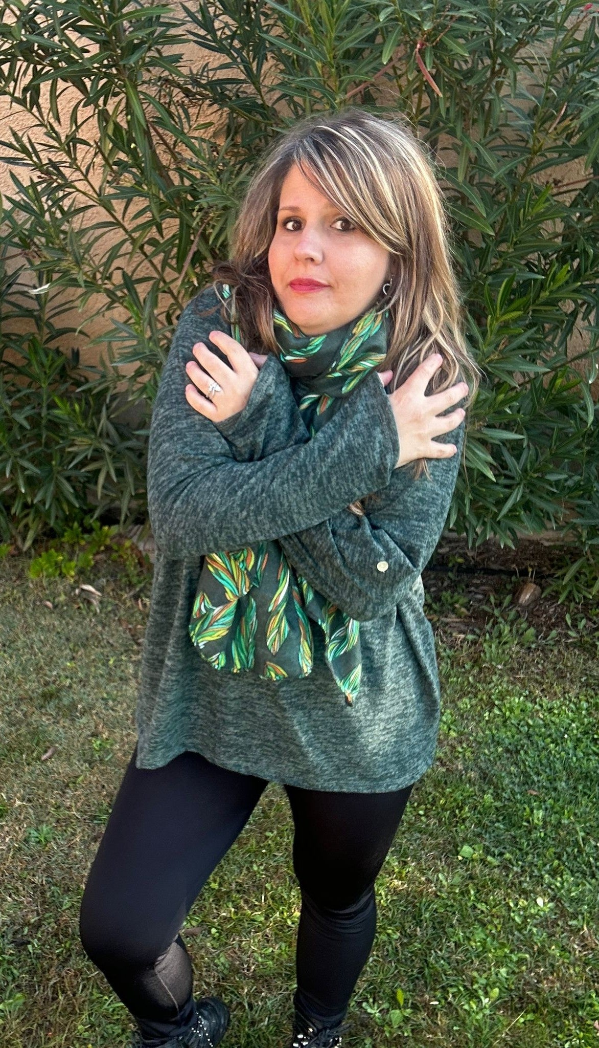 Pull Tunique Foulard "Hivernale"