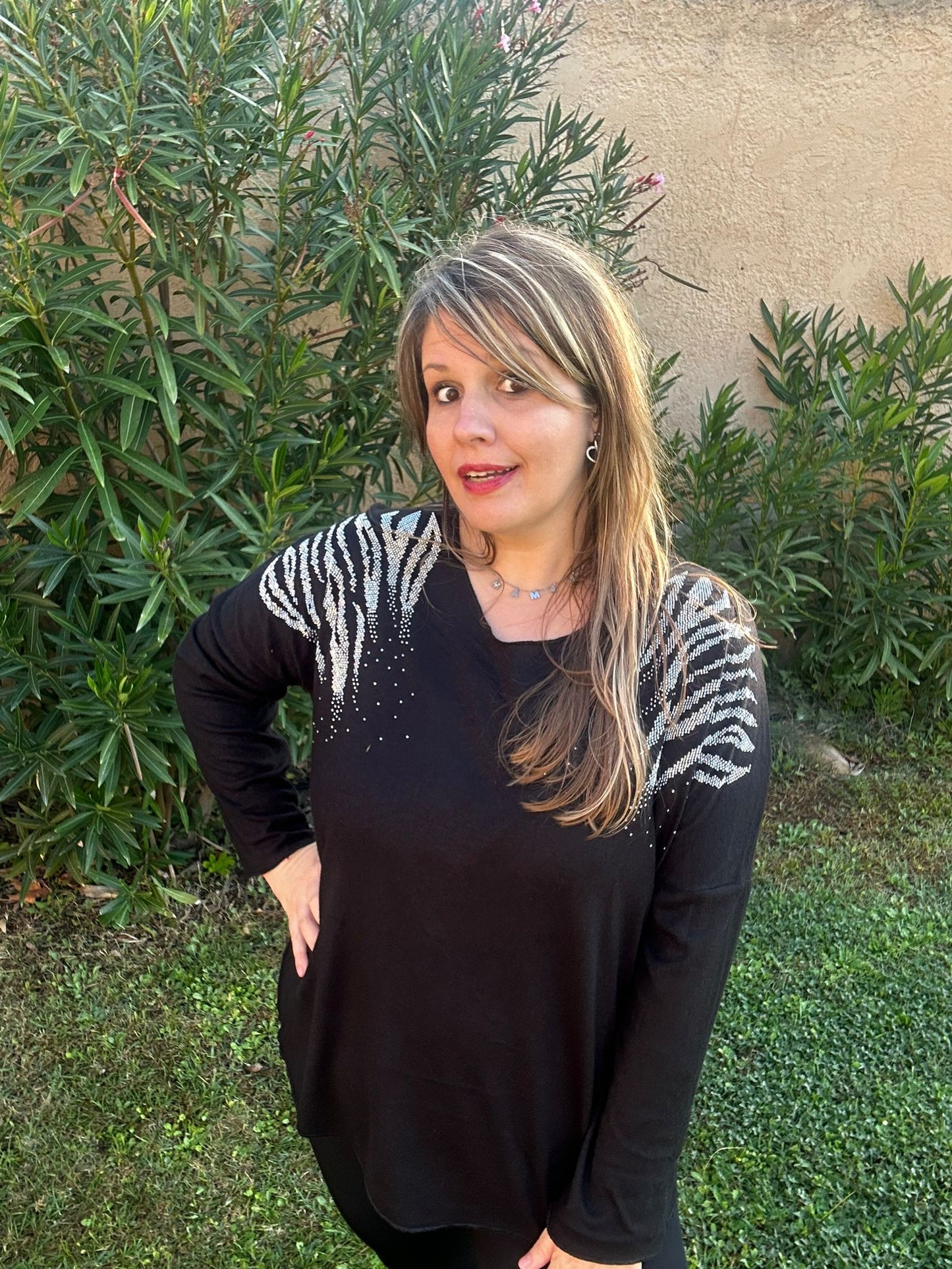 Petit pull strass "Festif"