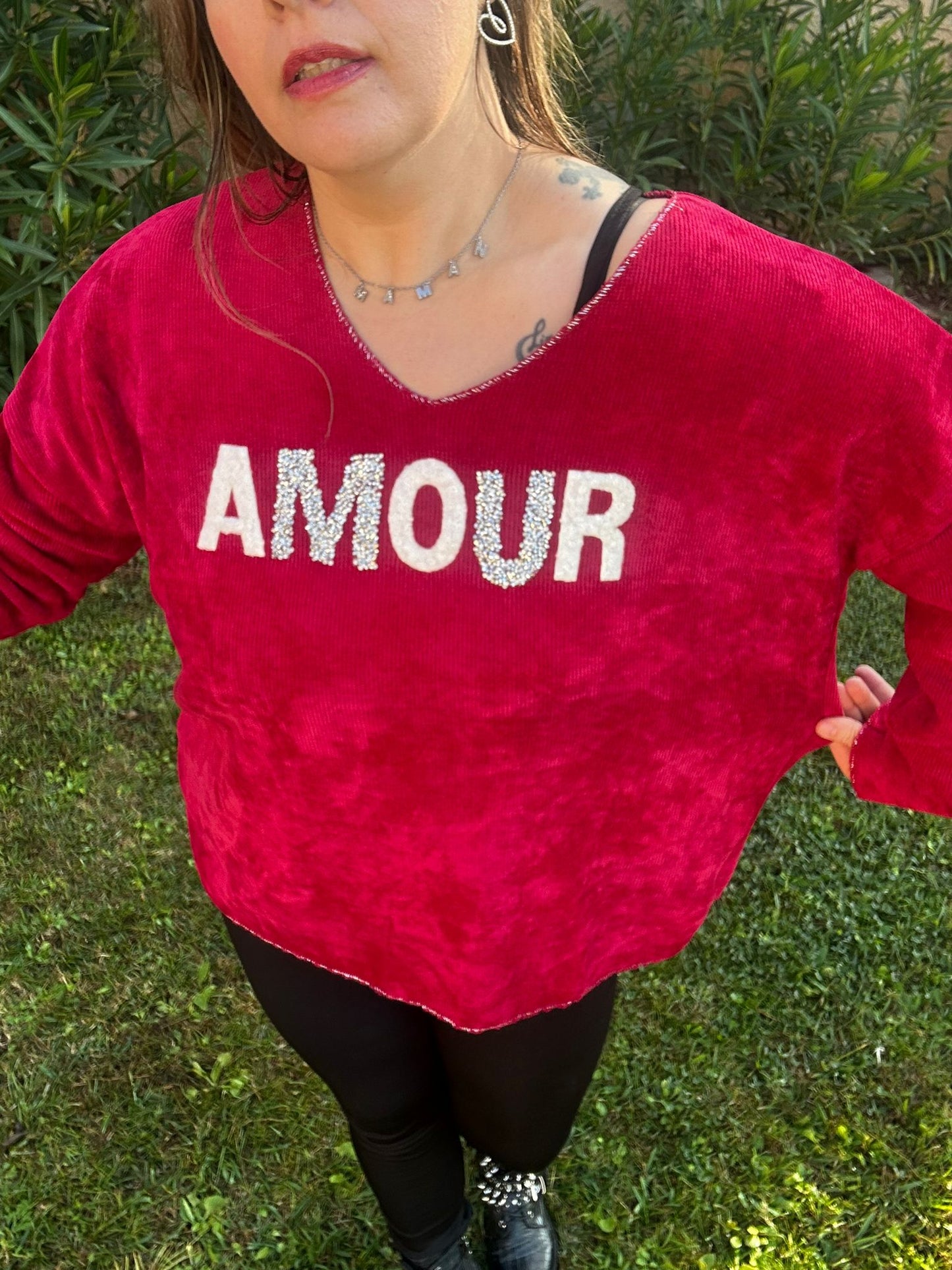 Pull sweat chenille "Amour"