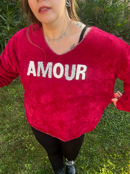 Pull sweat chenille "Amour"