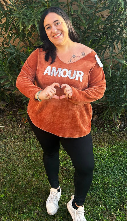 Pull sweat chenille "Amour"