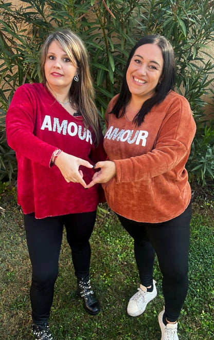 Pull sweat chenille "Amour"