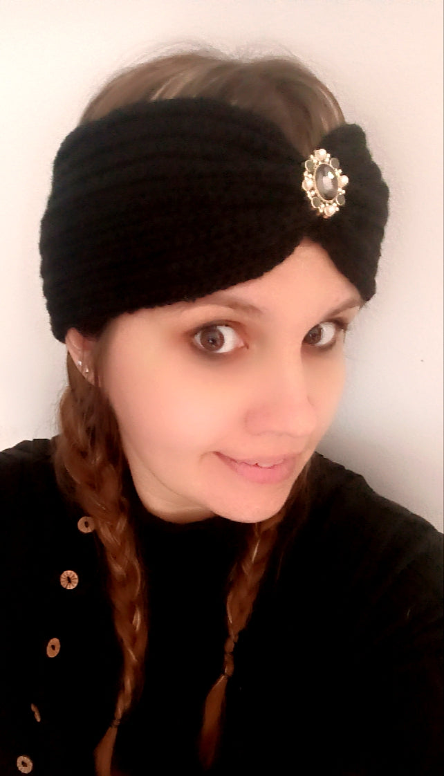 Bandeau cache oreille hiver " Diamant"