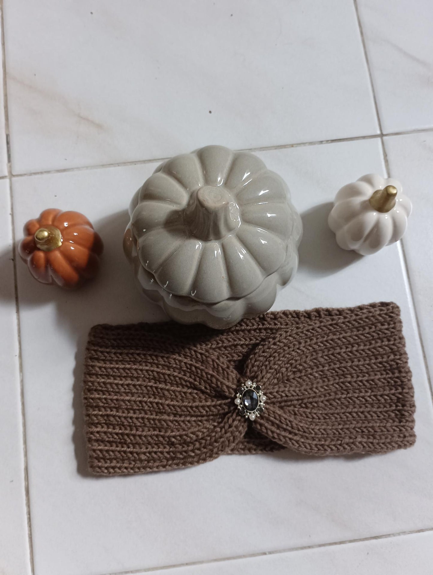 Bandeau cache oreille hiver " Diamant"