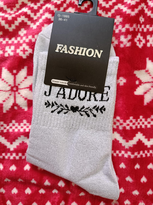 Chaussette Paillettes "J'adore"